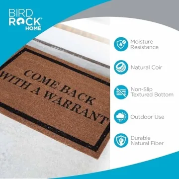 BIRDROCK HOME Cheeky Come Back with a Warrant Doormat