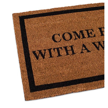 BIRDROCK HOME Cheeky Come Back with a Warrant Doormat
