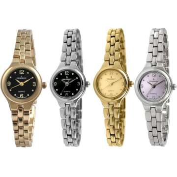 Peugeot Women's 14K Gold Plated Petite Wrist Watch with Link Bracelet