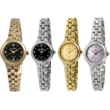 Peugeot Women's 14K Gold Plated Petite Wrist Watch with Link Bracelet