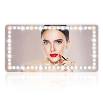 Moruedtu LED Mirror for Car Visor: 3 Light Modes & Dimmable Touch Screen
