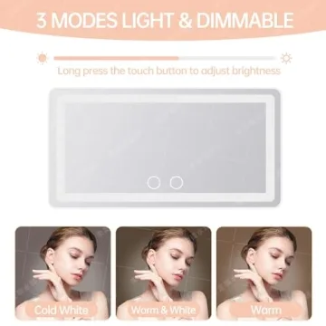 Moruedtu LED Car Visor Mirror; 3 Modes Dimmable Light
