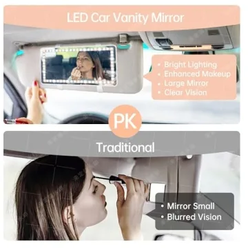 Moruedtu LED Car Visor Mirror; 3 Modes Dimmable Light