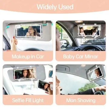 Moruedtu LED Car Visor Mirror; 3 Modes Dimmable Light