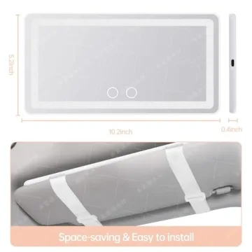 Moruedtu LED Car Visor Mirror; 3 Modes Dimmable Light