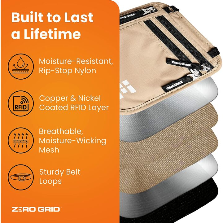 RFID Blocking Travel Neck Wallet for Secure Travel