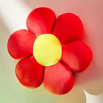 QYA Flower Throw Pillow - Cute 70s Style Seating Cushion