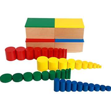 YHZAN Montessori Knobless Cylinders Set of 4 for Kids
