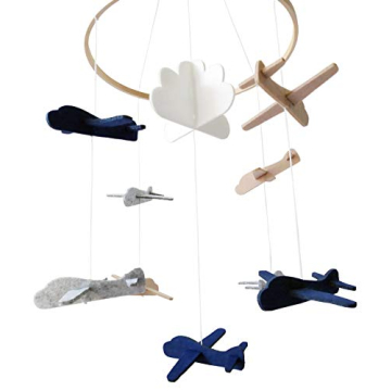 Sorrel + Fern Baby Crib Mobile (Airplanes in The Clouds) - Nursery Decoration