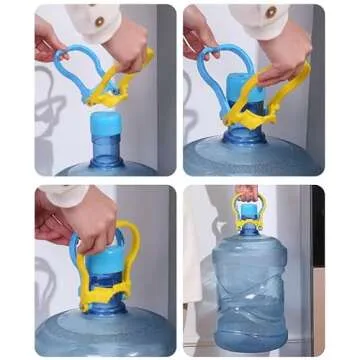 TorSor 2 Pack 5 Gallon Water Bottle Holder Purified Drinking Water Jug Caps Carrier Lift Labor Energy Saving Ergonomic Grip Handle Carrier Non-Slip Holder Lifter Heavy Duty Clip