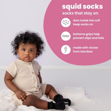 Stay-On Squid Socks for Babies & Toddlers - Bamboo Viscose