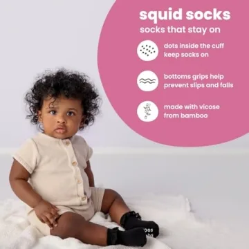 Stay-On Squid Socks for Babies & Toddlers - Bamboo Viscose