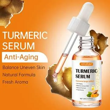 Turmeric Serum for Dark Spots，2 PCS Face Serum Turmeric Dark Spot Corrector Serum for Face, Moisturizing Massage Essence Reduces Hyper pigmentation Age&Sun Spot, Facial Serum for Women & Men 1Fl Oz