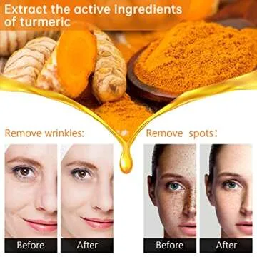Turmeric Serum for Dark Spots，2 PCS Face Serum Turmeric Dark Spot Corrector Serum for Face, Moisturizing Massage Essence Reduces Hyper pigmentation Age&Sun Spot, Facial Serum for Women & Men 1Fl Oz