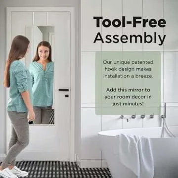 Full Length Adjustable Over The Door Mirror Gold Finish