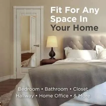 Full Length Adjustable Over The Door Mirror Gold Finish