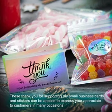 620pcs Holographic Thank You Cards and Stickers Set