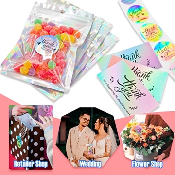 620pcs Holographic Thank You Cards and Stickers Set