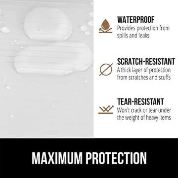 GORILLA GRIP DuraGuard Shelf Liner, Non-Adhesive Cabinet Liners for Kitchen Drawers, Shelves, Refrigerator, Pantry Storage, Bathroom Closet, Durable Waterproof BPA Free Ribbed Plastic, 12x10 White