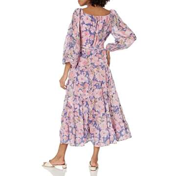 ASTR the Label Women's JANNIKA Dress, Purple Pink Floral