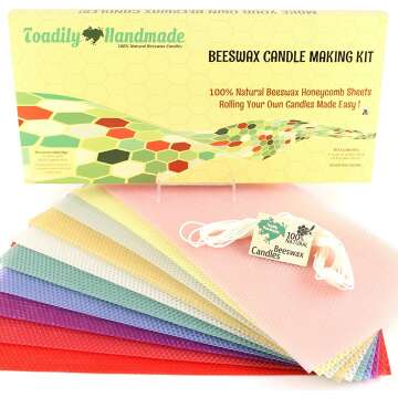 Beeswax Candle Kit with 10 Colorful Sheets & Wick