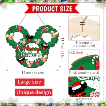 Christmas Mouse Door Sign for Festive Holiday Decor