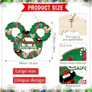 Christmas Mouse Door Sign for Festive Holiday Decor