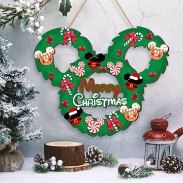 Christmas Mouse Door Sign for Festive Holiday Decor