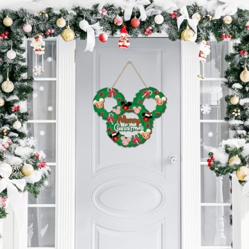 Christmas Mouse Door Sign for Festive Holiday Decor