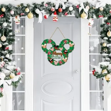 Christmas Mouse Door Sign for Festive Holiday Decor