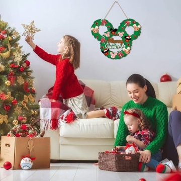 Christmas Mouse Door Sign for Festive Holiday Decor