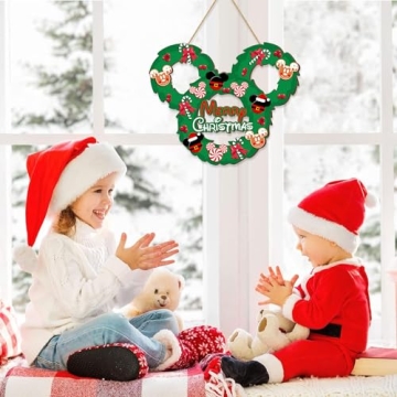 Christmas Mouse Door Sign for Festive Holiday Decor