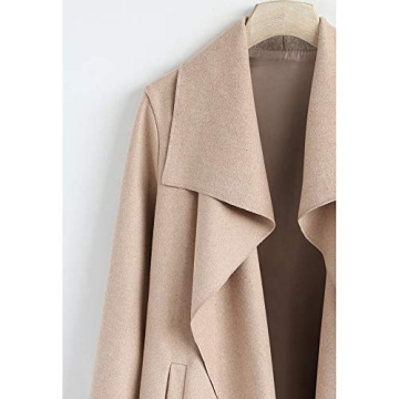 Stylish CHICWISH Women's Wide Lapel Trench Coat - Sand Beige