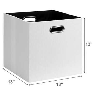 Posprica Fabric Storage Cubes, 13x13 Collapsible Storage Bins with Dual Handles, Foldable Storage Bo...