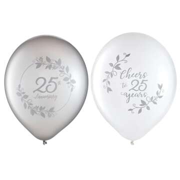 Happy Anniversary Latex Balloons (Pack Of 15) - 12" - Elegant Design, Perfect for Celebrations, Spec...