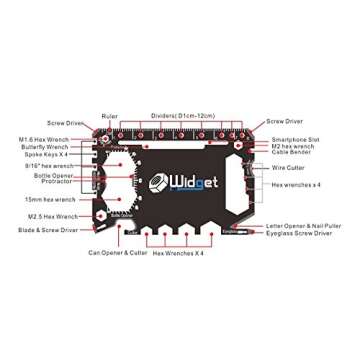 W4W, Multi purpose survival Pocket tool - Stocking Stuffers for Men Great Christmas gifts - Credit Card Wallet Size Ninja Multitool - 43 in 1 (Black)