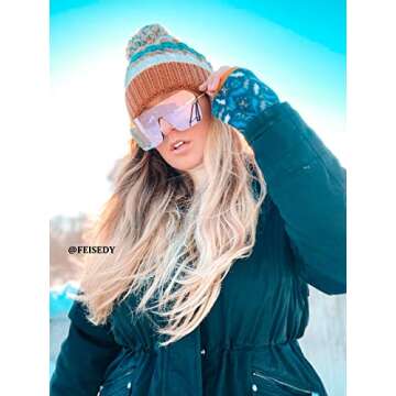 FEISEDY Classic Siamese One Piece Sunglasses Nice Rimless Stylish Retro Design for Women Men B2574