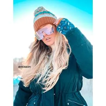 FEISEDY Classic Siamese One Piece Sunglasses Nice Rimless Stylish Retro Design for Women Men B2574