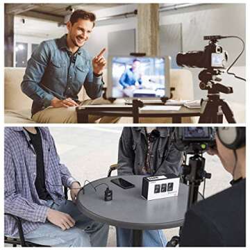 2.4G Wireless Lavalier Microphone System,Comica BoomX-D D2 Digital 1-Trigger-2 Wireless Microphone Transmitter & Receiver SLR Clip-on Microphone,Lav Mic for Smartphone Camera Podcast Interview YouTube