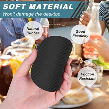 Nipichsha Coasters for Drinks, Set of 6 Cute Absorbent Rubber Drink Coasters for Cup with Non Slip Backing, Kitchen Home Decor Housewarming Gift, Round 4 in, Simple Abstract Art