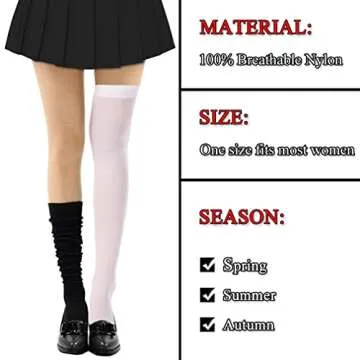 Lastclream Women Costume Thigh High Stockings for Girls Over Knee Socks Cosplay Plus Size Velma Costume Adult Hosiery (Orange)