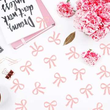 Pink Bow Confetti for Birthday and Wedding Decorations