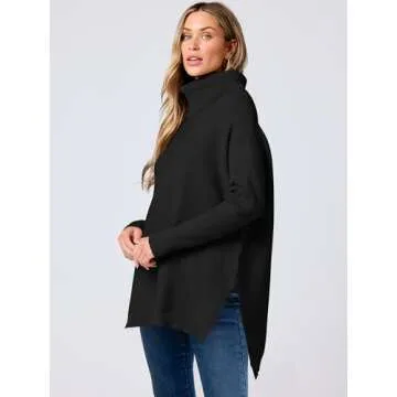 Shop ANRABESS Oversized Turtleneck Sweater for Stylish Comfort