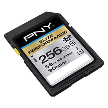 PNY Elite 256GB High Speed SDXC Card for Photography