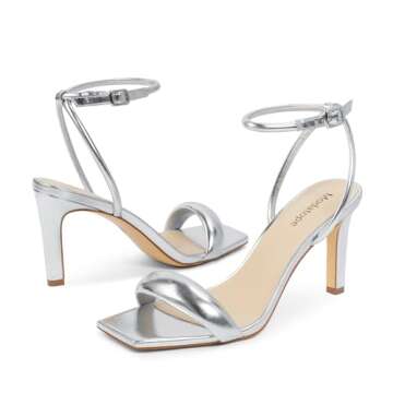 Modatope Silver Heels Stylish Strappy Comfort for Women