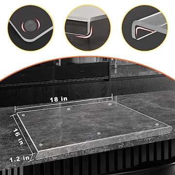 Yialins Acrylic Cutting Boards for Kitchen Counter, Anti-Slip Transparent Cutting Board with Lip for...