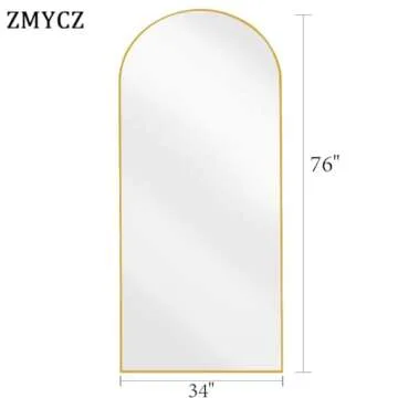 ZMYCZ Floor Length Mirror, 76"x34" Arch Full Length Mirror, Mirror Full Length Hanging or Leaning, B...