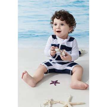 UMELOK Toddler Boys Swimsuit One Piece Full Zip with Long Sleeve UPF 50+ Sun Protection Swimwear Ras...
