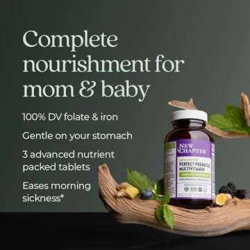 New Chapter Advanced Perfect Prenatal Vitamins, 192ct, Made with Organic, Non-GMO Ingredients for Healthy Baby & Mom - Folate (Methylfolate), Whole-Food Fermented Iron, Vitamin D3 + Ginger