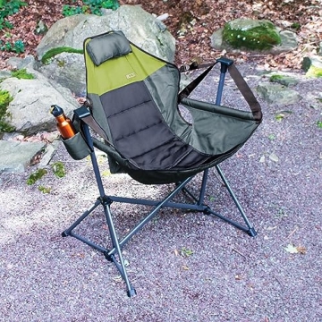 RIO Hammock Camping Chair, Steel, Adjustable Back, Swinging Chair, Folding Rocking Chair with Pillow...